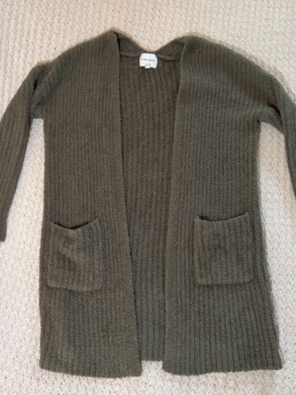 Pink Rose Olive Open-Front Women’s Cardigan - Picture 2 of 3